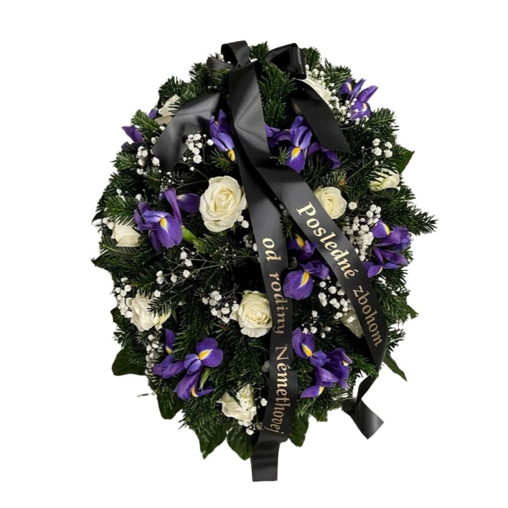 Ikebana biele ruže s irismi