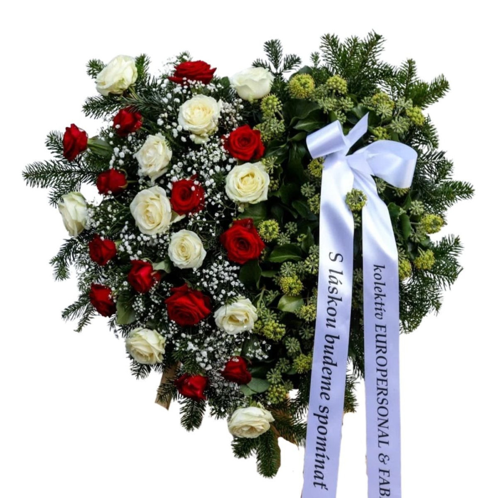 Srdce červeno-biele "6493"