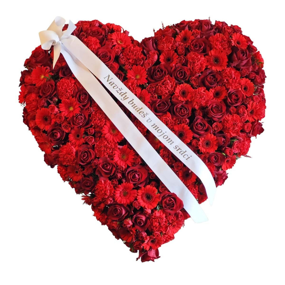 Srdiečko z červených kvetov